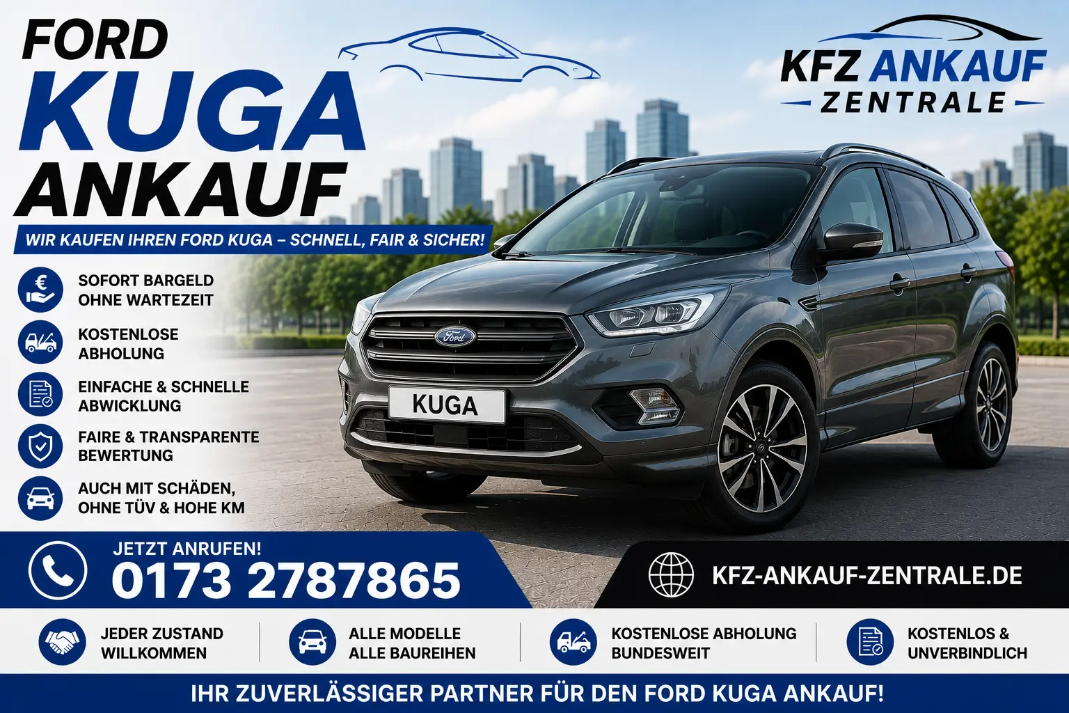 Ford Kuga Ankauf – Ford Kuga verkaufen bei KFZ Ankauf Zentrale mit fairer Bewertung und kostenloser Abholung