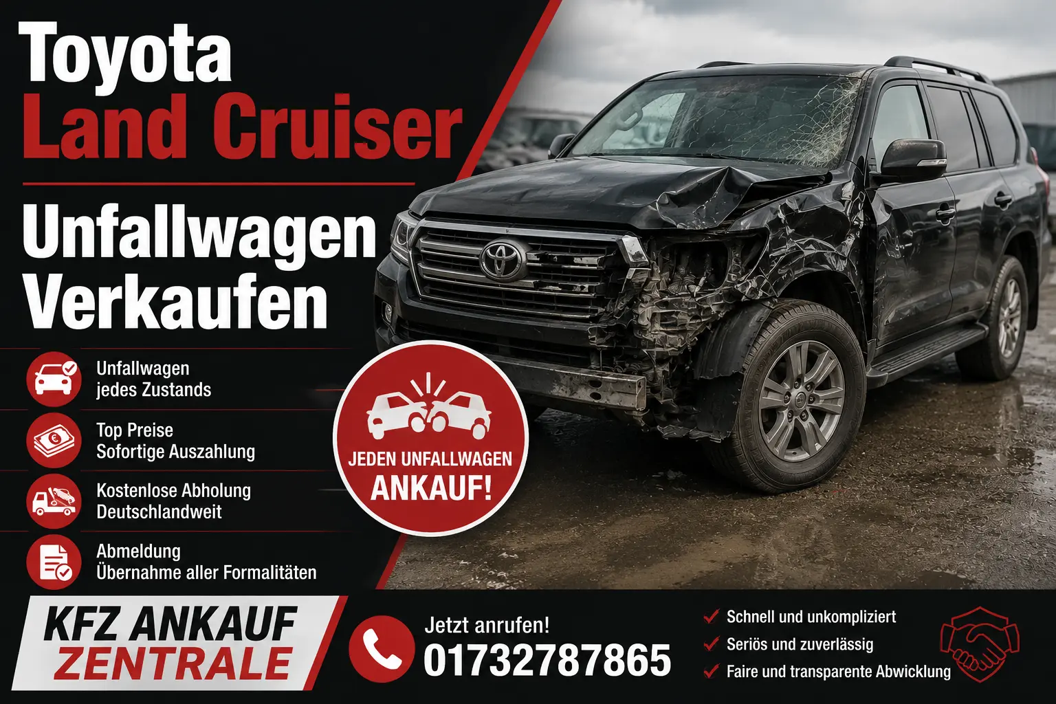 Wir kaufen Toyota Land Cruiser Unfallwagen unabhängig vom Schaden