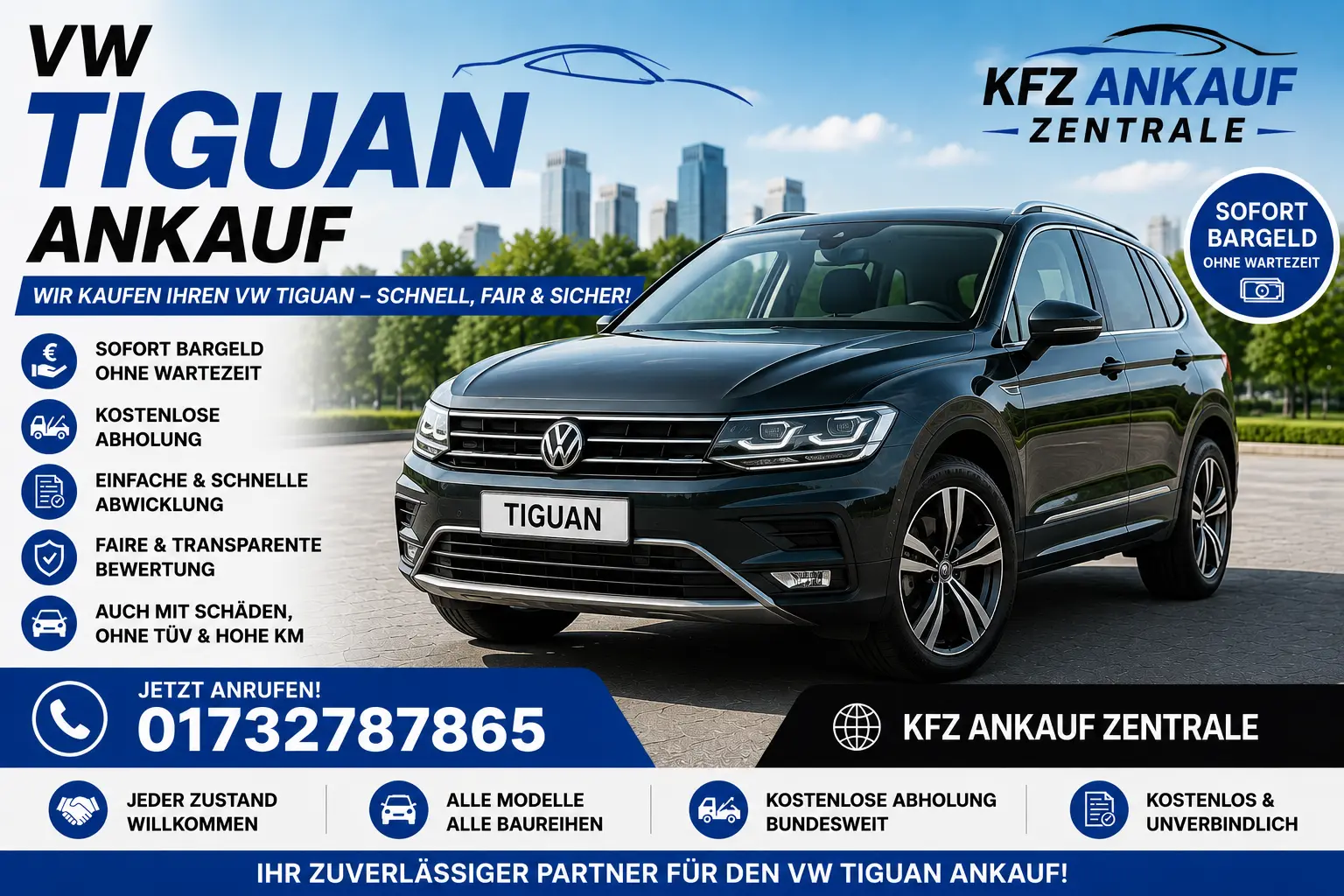 VW Tiguan Ankauf – VW Tiguan verkaufen bei KFZ Ankauf Zentrale mit kostenloser Abholung und fairer Bewertung