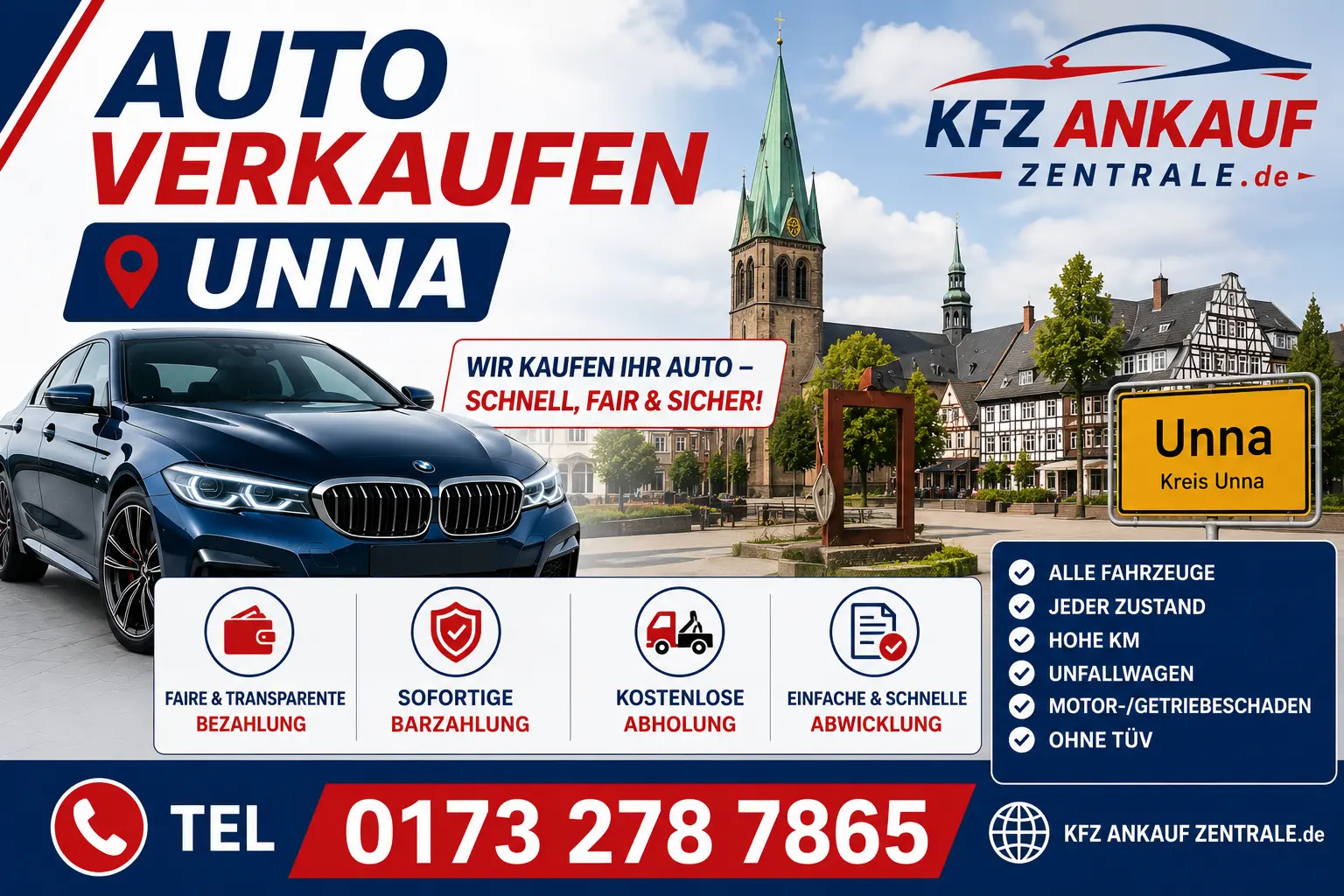 KFZ Ankauf in Unna mit Abholung auch ohne TUEV
