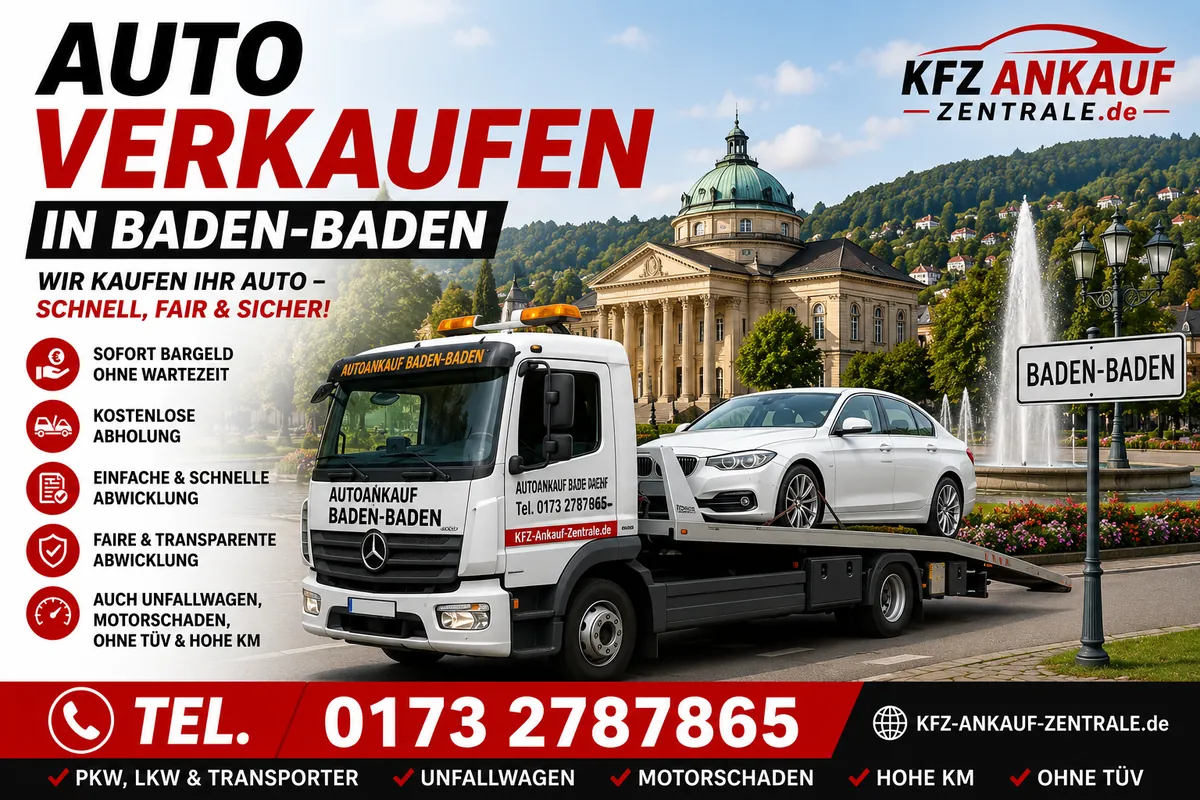 Auto verkaufen Baden-Baden Auto verkaufen in Baden-Baden Gebrauchtwagen Ankauf mit Abholung
