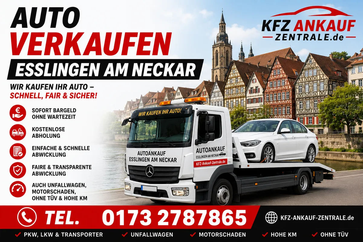 Auto verkaufen Esslingen am Neckar Auto verkaufen in Esslingen am Neckar – Wir kaufen Ihr Auto schnell, fair und sicher kostenloser Abholung
