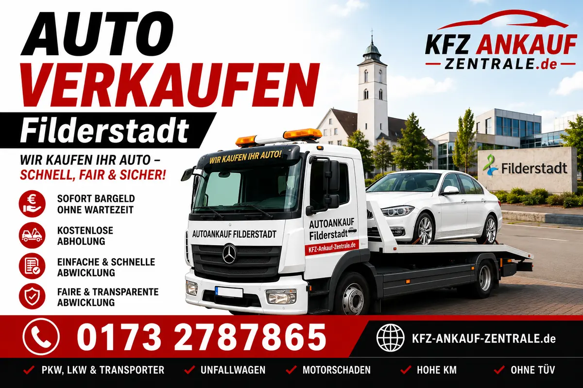 Auto verkaufen in Filderstadt kostenlose Abholung – Gebrauchtwagenankauf Baden-Württemberg
