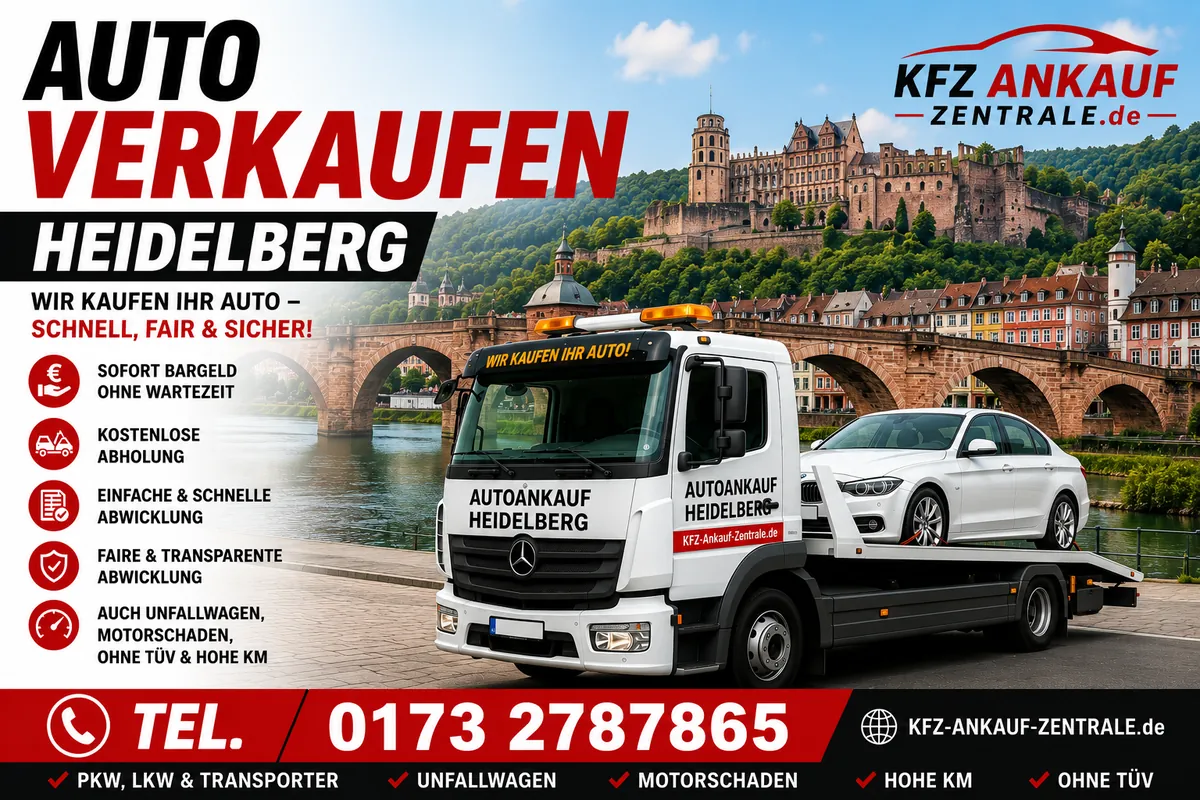 Auto verkaufen in Heidelberg Gebrauchtwagen, Unfallwagen Sofort Verkaufen mit Abholung