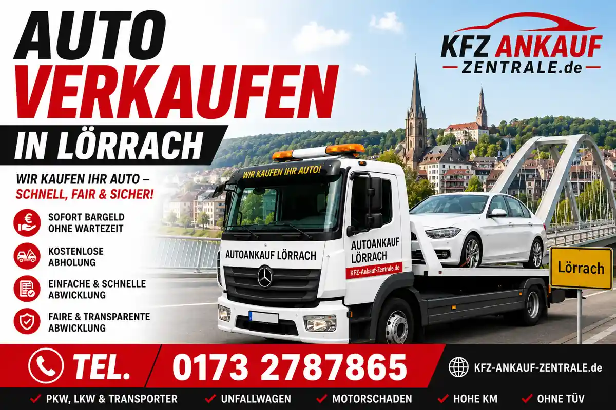 Gebrauchtwagen in Lörrach verkaufen – Jetzt Angebot erhalten Auto in Lörrach verkaufen – Unkomplizierter KFZ-Ankauf für alle Marken, Modelle & Baujahre