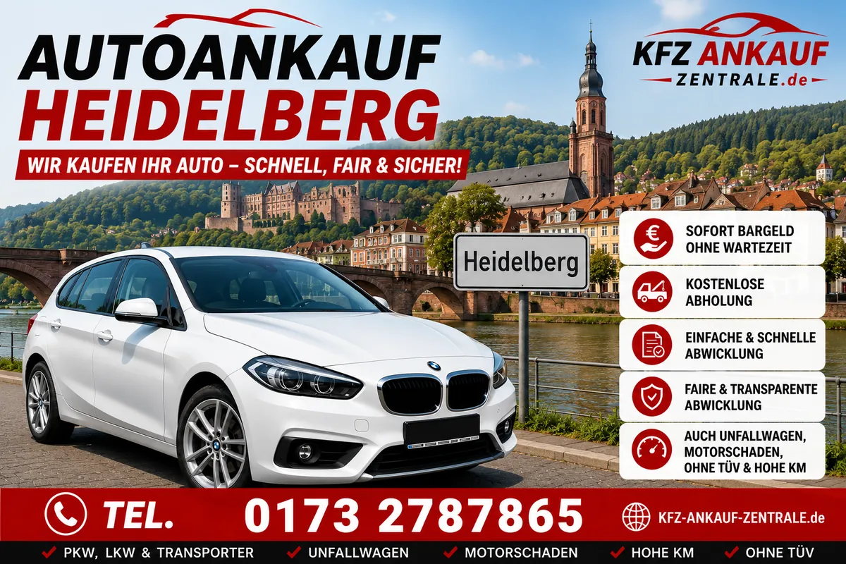 Autoankauf Heidelberg – Wir kaufen  BMW 218, x1, x3 Auto schnell, fair und sicher Verkaufen