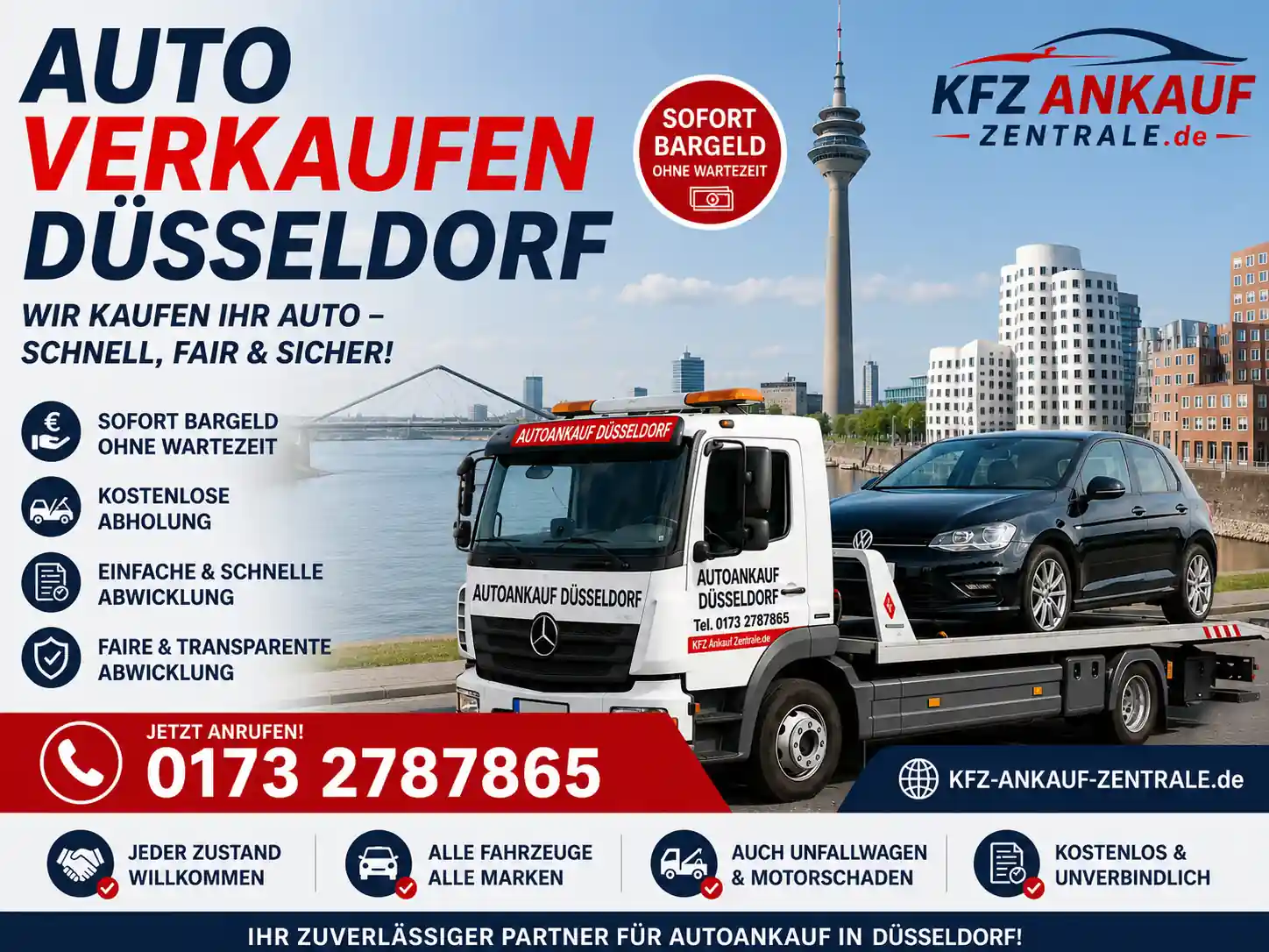 Auto verkaufen Düsseldorf - PKW, SUV und Transporter verkaufen Auto verkaufen in Düsseldorf mit Abholung fuer PKW, SUV, LKW und Transporter, VW, Honda, Mercedes-Benz, Toyota