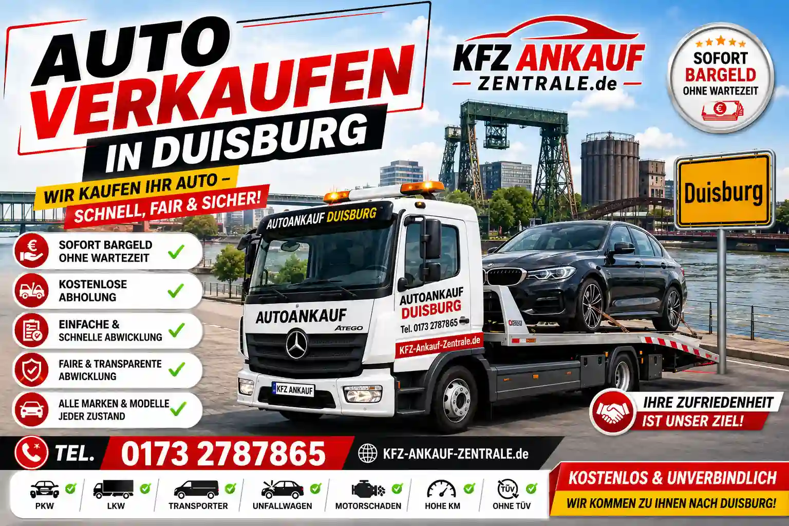 Auto verkaufen Duisburg – Bestpreis sichern mit Abholung, Mercedes-Benz, Skoda, BMW, Ford