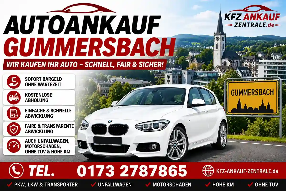 Auto verkaufen kostenlose Abholung Gummersbach - Audi, Toyota, Seat, VW, Opel, BMW, Skoda Gebrauchtwagen und Unfallwagen