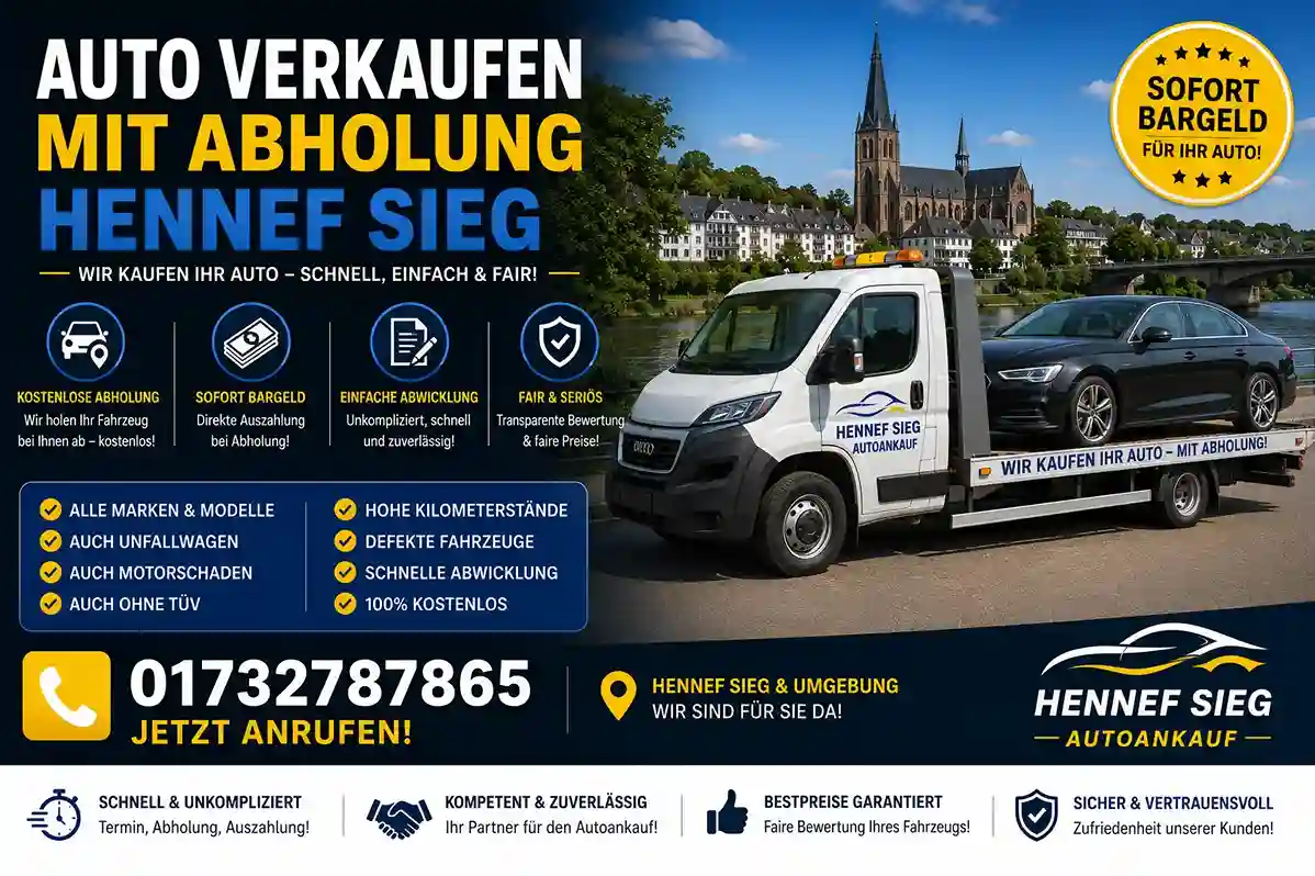 Auto verkaufen kostenlose Abholung Hennef sieg - Suzuki, Mercedes-Benz, Toyota, VW, Skoda, BMW, Opel Unfallwagen und Gebrauchtwagen