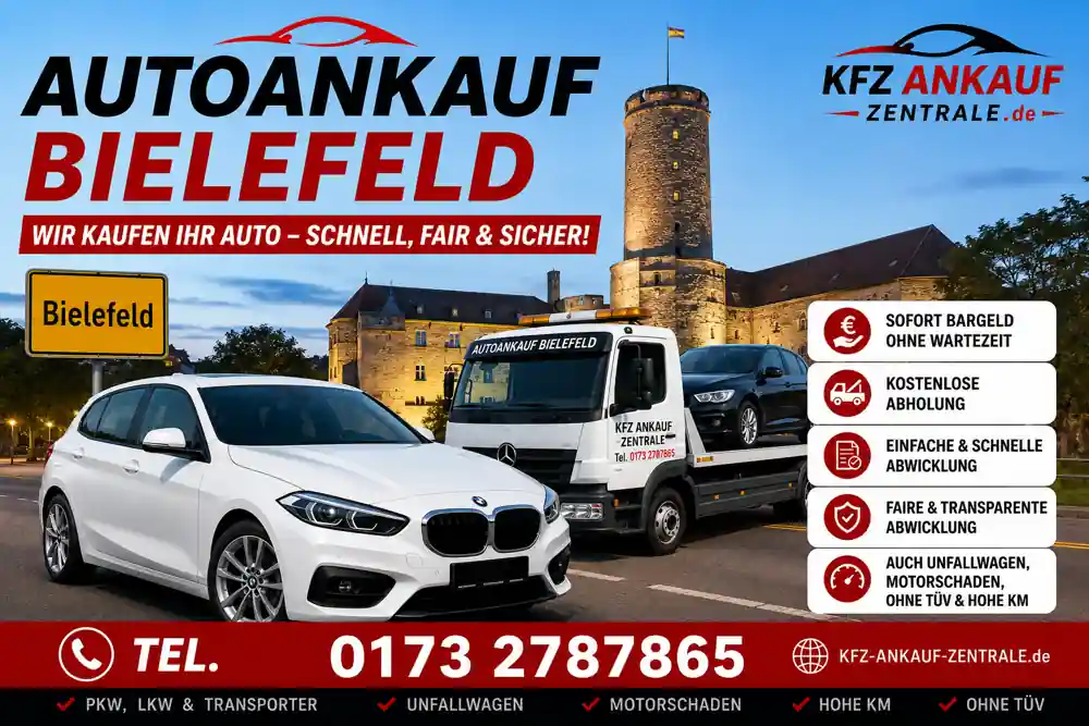 Autoankauf Bielefeld Wir kaufen Gebrauchtwagen ohne TÜV, BMW, VW, Mercedes-Benz