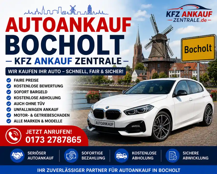Autoankauf Bocholt – Gebrauchtwagen, Unfallwagen und defekte Fahrzeuge verkaufen, BMW, VW, Toyota, Opel
