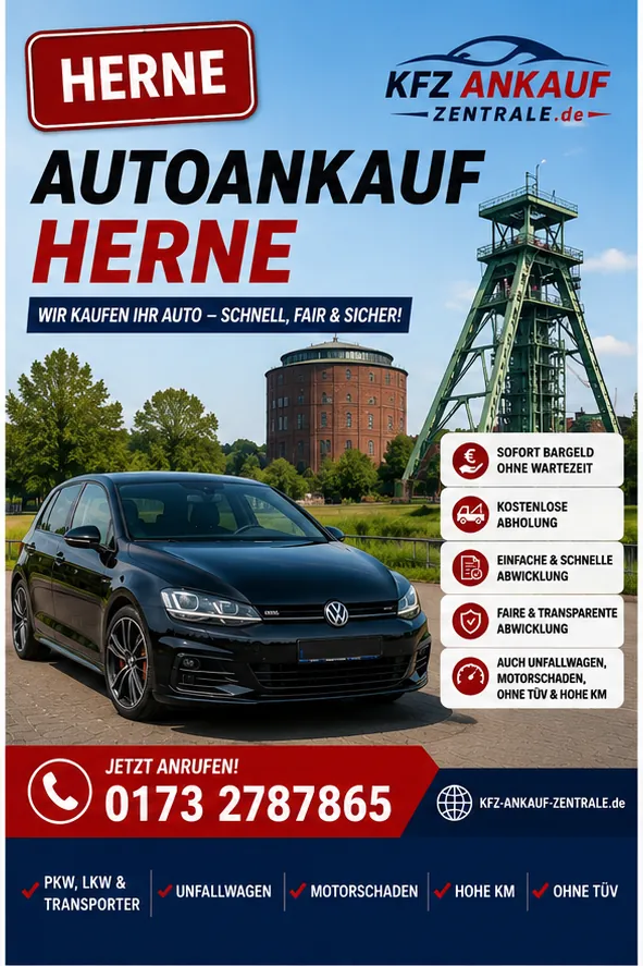 Autoankauf Herne – Gebrauchtwagen schnell und sicher verkaufen VW, Golf, Polo, Passat, BMW, Toyota