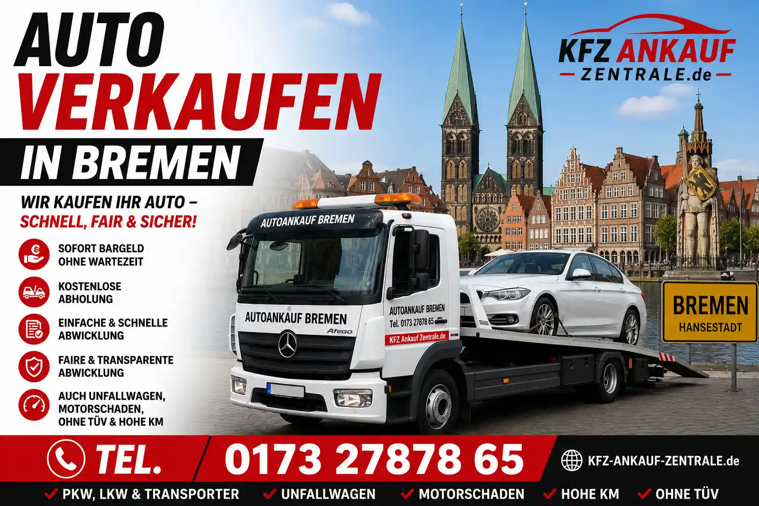 Auto verkaufen in Bremen zum fairen Preis – Ankauf aller Gebrauchtwagen direkter Abholung