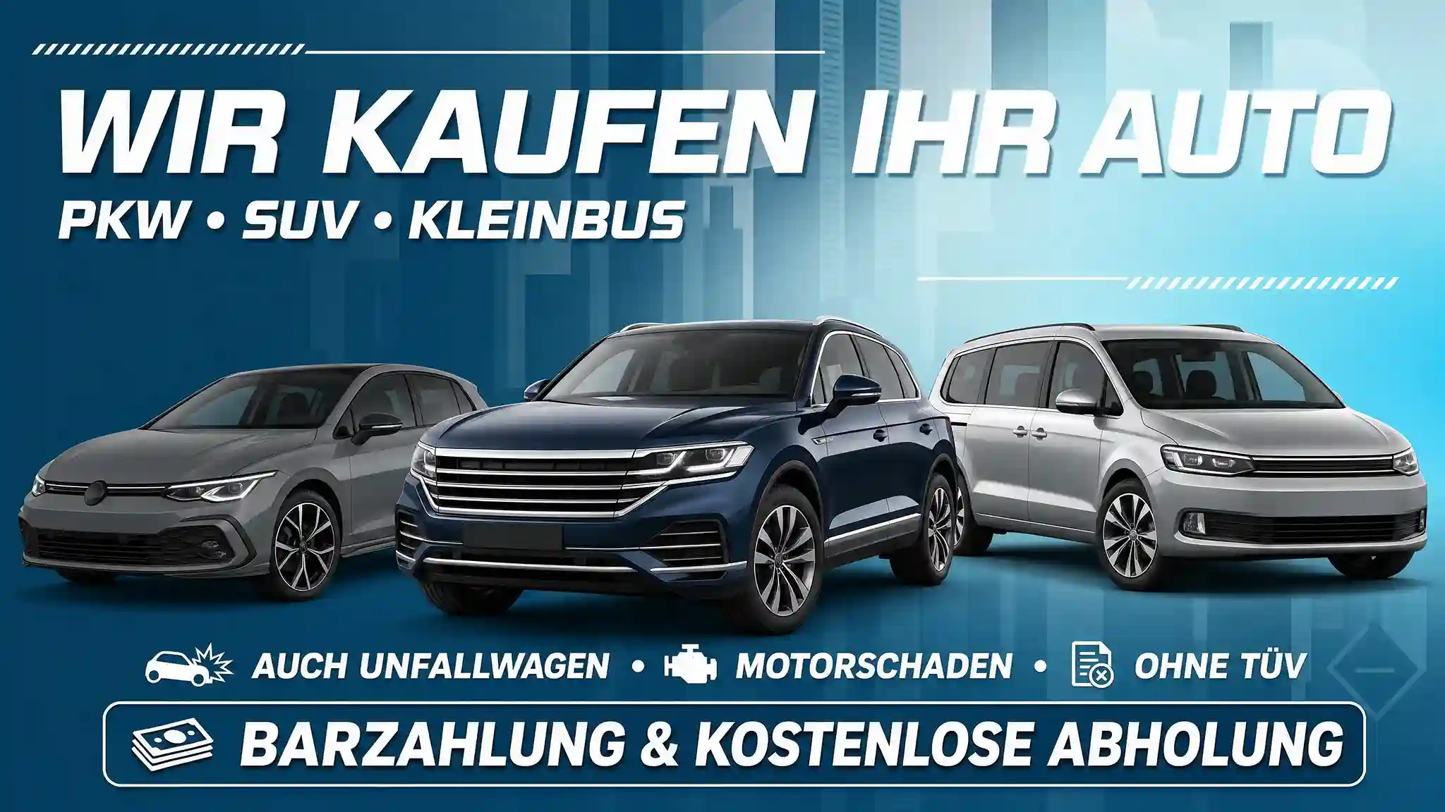 Auto verkaufen in Lübeck Autoankauf Lübeck – Gebrauchtwagen Ankauf aller Art - Unfallwagen, PKW, Kleinbus, Transporter